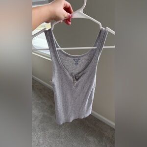 John Galt Light Gray Ribbed Tank Top